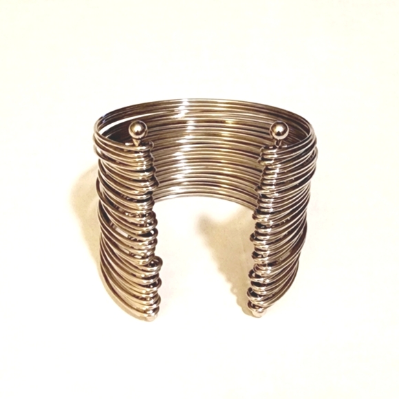 Metal Strands Cuff Bracelet Bent & Wrapped - Picture 4 of 4
